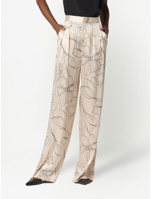 Equipment silk graphic-print trousers