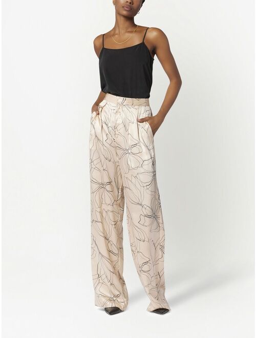 Equipment silk graphic-print trousers