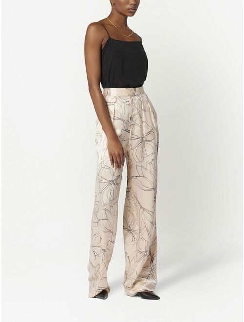 Equipment silk graphic-print trousers