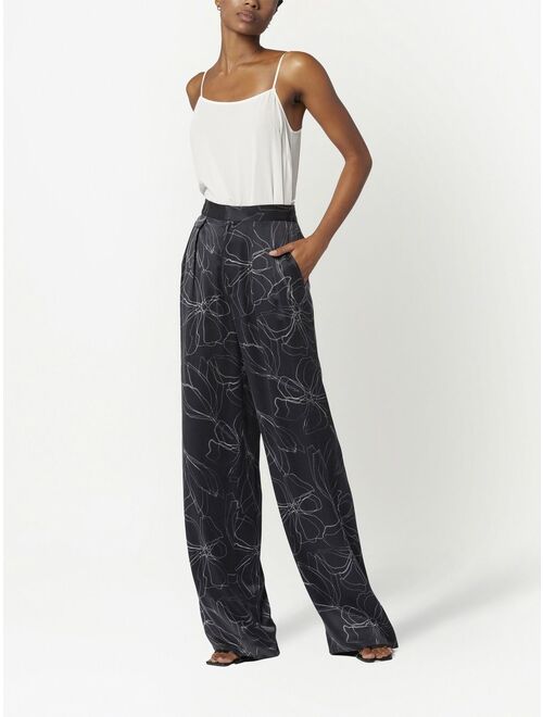 Equipment silk graphic-print trousers