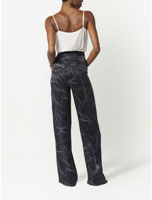 Equipment silk graphic-print trousers