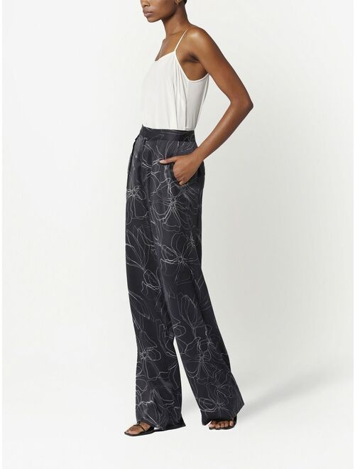 Equipment silk graphic-print trousers