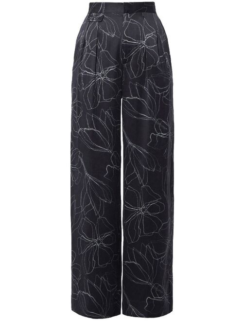 Equipment silk graphic-print trousers