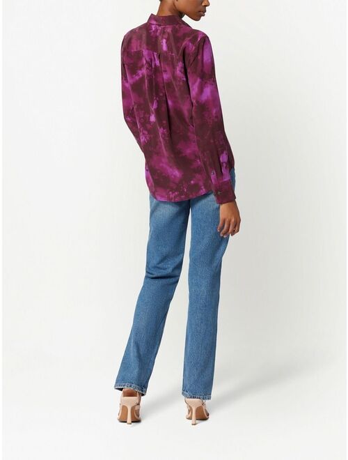 Equipment tie-dye print shirt