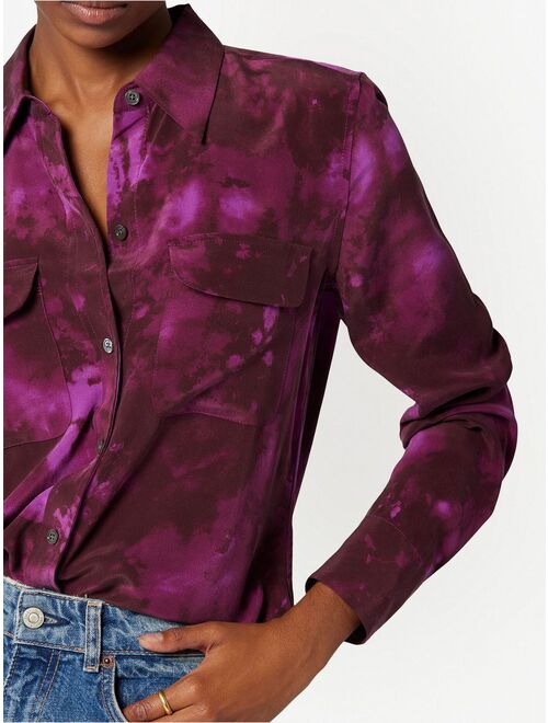 Equipment tie-dye print shirt