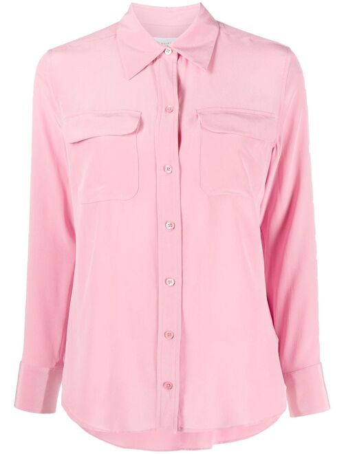 Equipment silk long-sleeve shirt