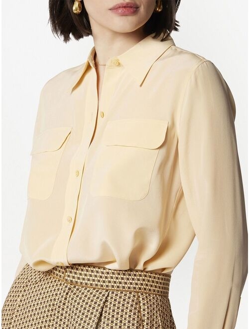 Equipment silk long-sleeve shirt