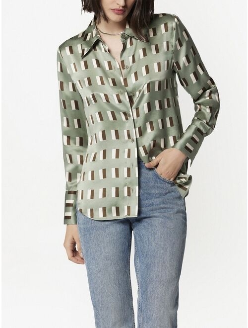 Equipment silk geometric-print shirt