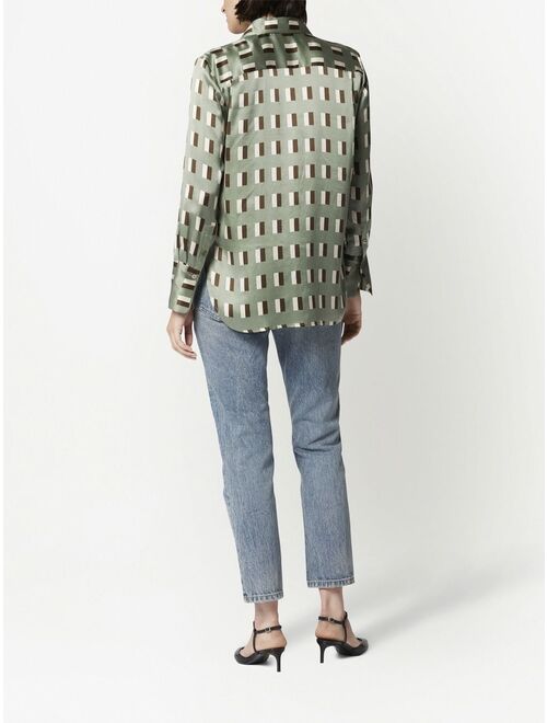 Equipment silk geometric-print shirt