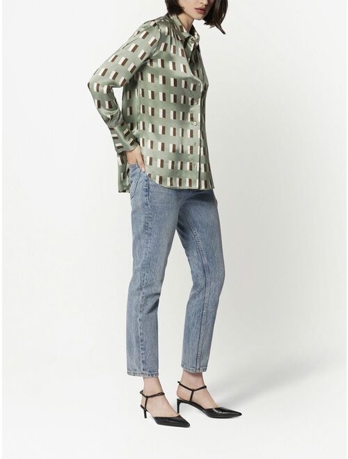 Equipment silk geometric-print shirt