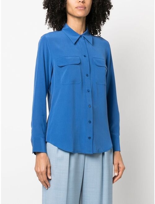 Equipment long-sleeve silk shirt