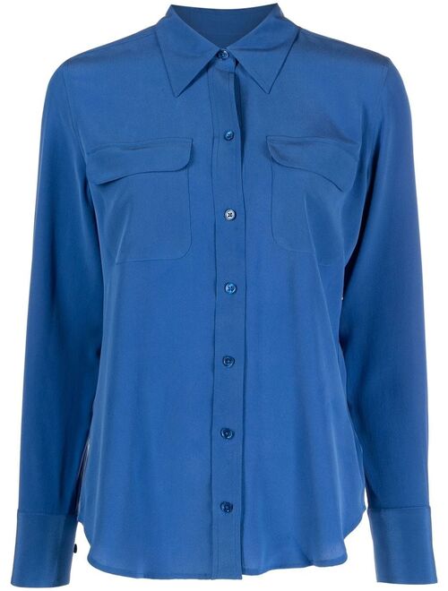 Equipment long-sleeve silk shirt