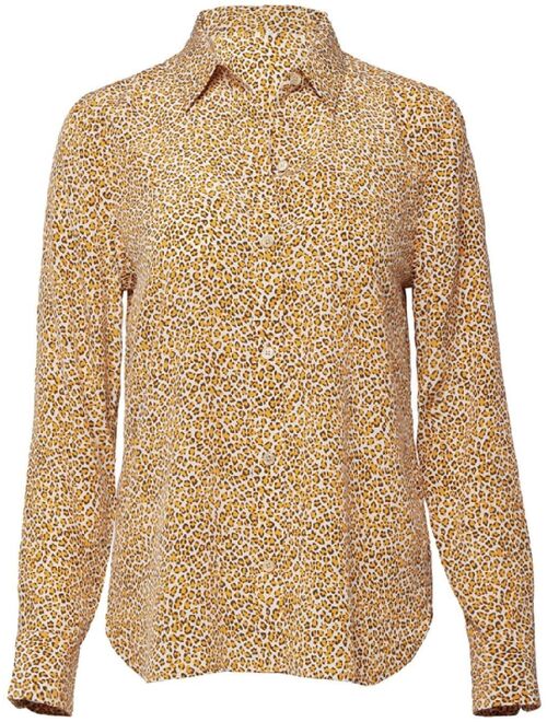 Equipment long-sleeve leopard silk shirt