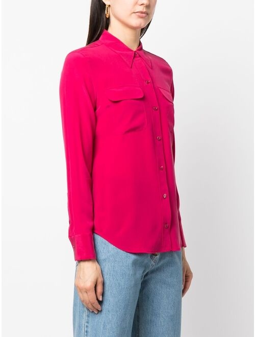 Equipment long-sleeve silk shirt