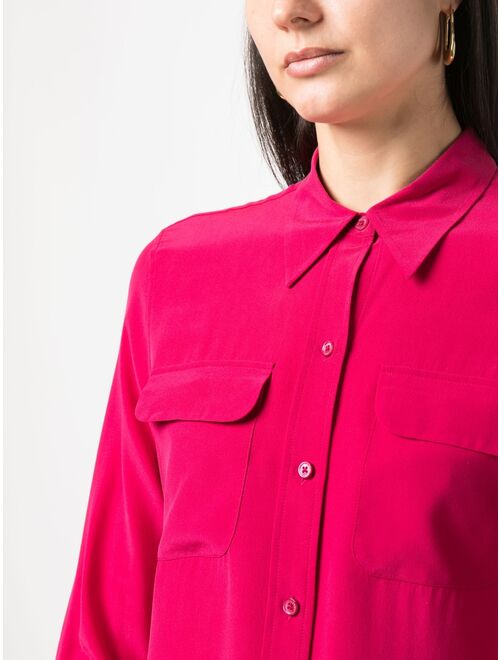 Equipment long-sleeve silk shirt