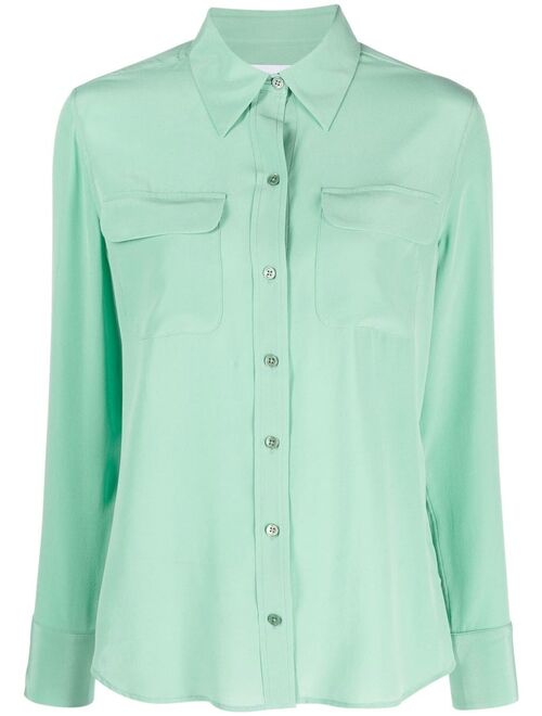 Equipment long-sleeve silk shirt