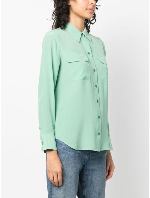 Equipment long-sleeve silk shirt