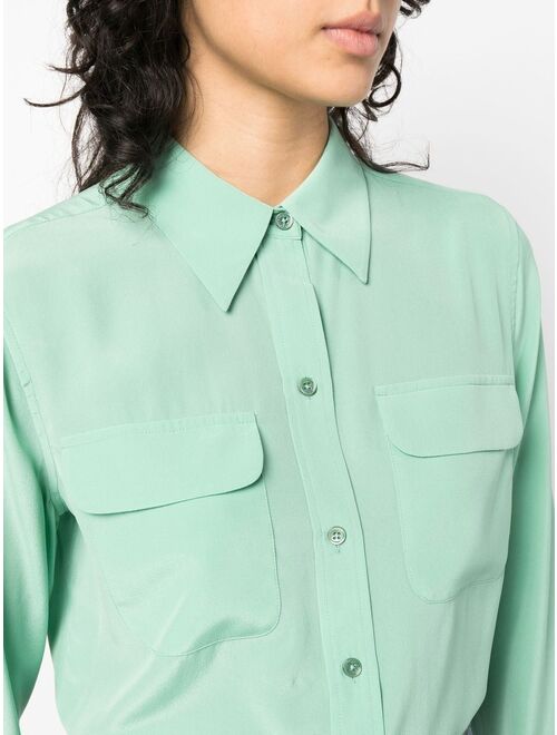 Equipment long-sleeve silk shirt