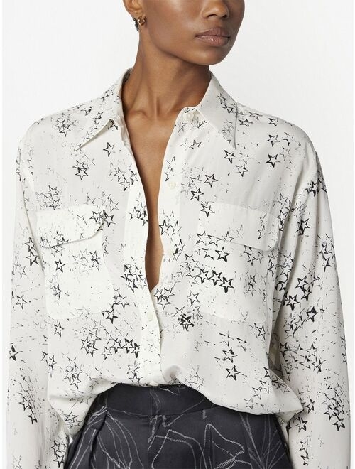 Equipment silk star-print shirt