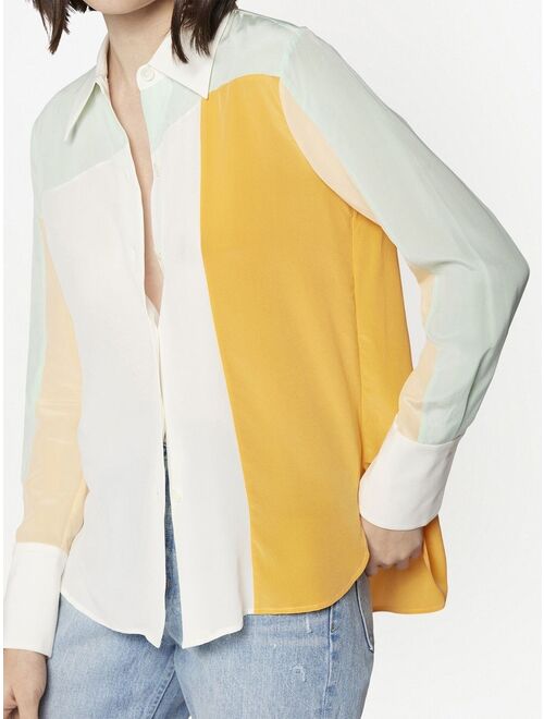 Equipment colour-blocked silk shirt