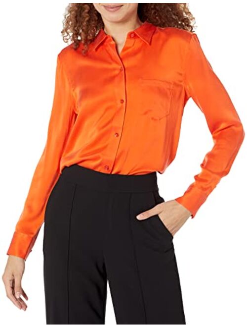 Equipment long-sleeve silk blouse