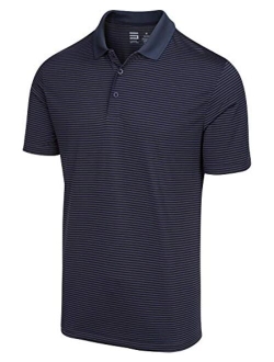 Dry Fit Golf Shirts for Men - Short Sleeve Mens Stripe Polo Shirt