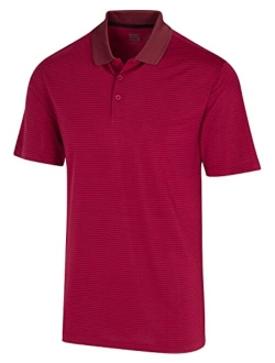 Dry Fit Golf Shirts for Men - Short Sleeve Mens Stripe Polo Shirt