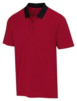 Dry Fit Golf Shirts for Men - Short Sleeve Mens Stripe Polo Shirt