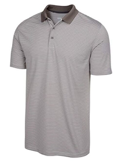 Dry Fit Golf Shirts for Men - Short Sleeve Mens Stripe Polo Shirt