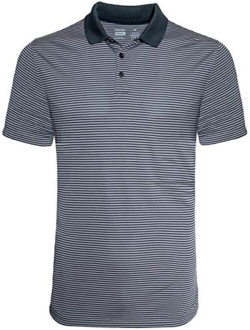 Dry Fit Golf Shirts for Men - Short Sleeve Mens Stripe Polo Shirt