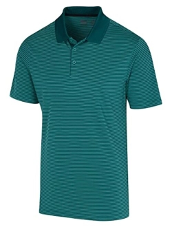 Dry Fit Golf Shirts for Men - Short Sleeve Mens Stripe Polo Shirt