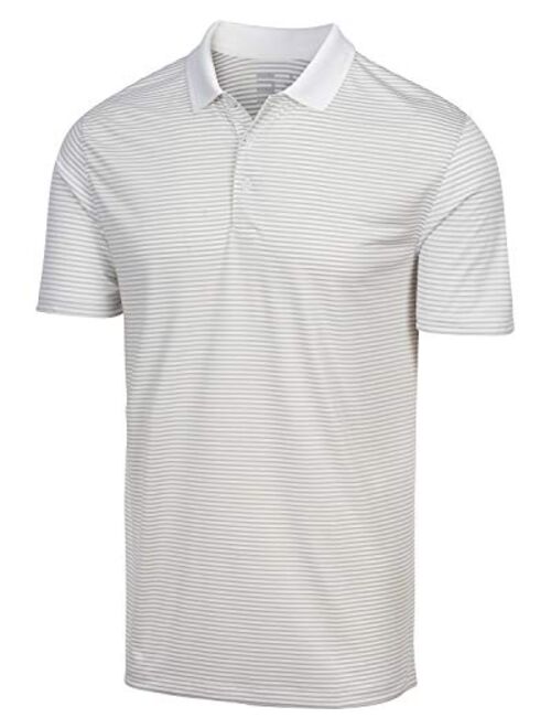 Three Sixty Six Dry Fit Golf Shirts for Men - Short Sleeve Mens Stripe Polo Shirt