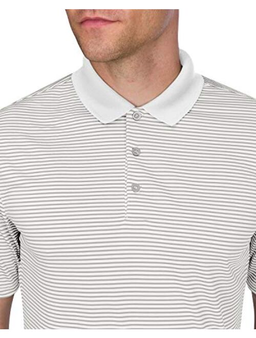 Three Sixty Six Dry Fit Golf Shirts for Men - Short Sleeve Mens Stripe Polo Shirt