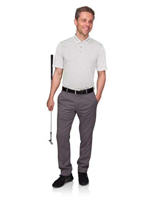 Three Sixty Six Dry Fit Golf Shirts for Men - Short Sleeve Mens Stripe Polo Shirt