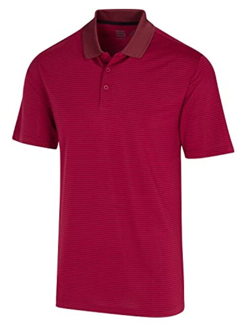 Three Sixty Six Dry Fit Golf Shirts for Men - Short Sleeve Mens Stripe Polo Shirt