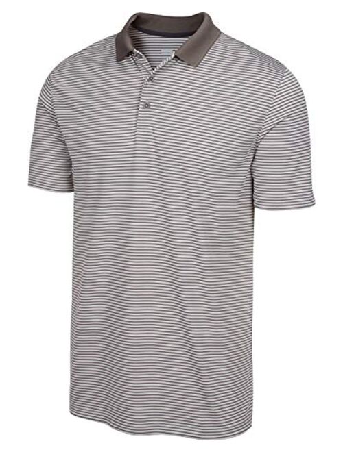 Three Sixty Six Dry Fit Golf Shirts for Men - Short Sleeve Mens Stripe Polo Shirt