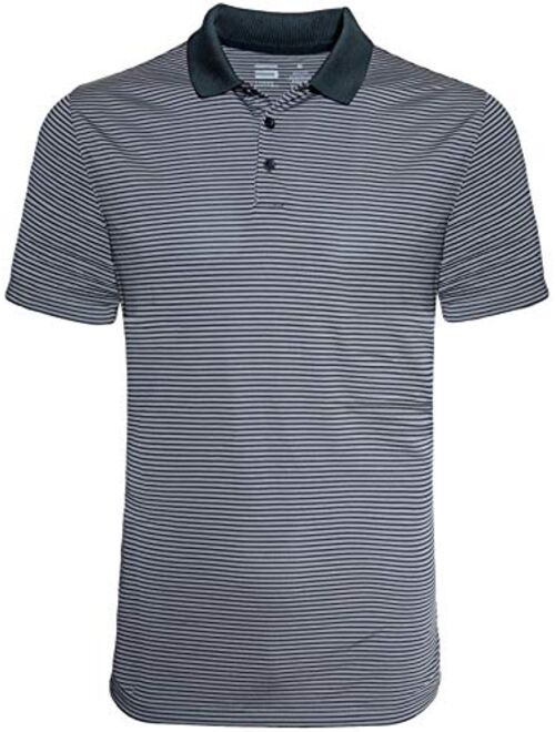 Three Sixty Six Dry Fit Golf Shirts for Men - Short Sleeve Mens Stripe Polo Shirt