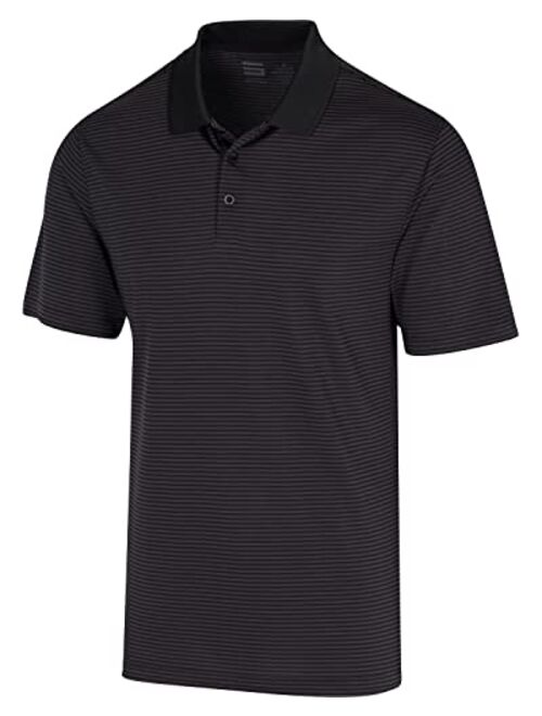 Three Sixty Six Dry Fit Golf Shirts for Men - Short Sleeve Mens Stripe Polo Shirt