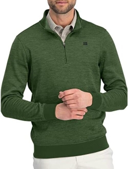 Dry Fit Pullover Sweaters for Men - Quarter Zip Fleece Golf Jacket - Tailored Fit