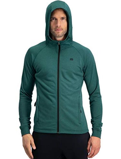 Three Sixty Six Mens Golf Hoodie Full Zip Jacket - Dry Fit Moisture-Wicking Fabric, Side Pocket Zippers & Adjustable Hoodie