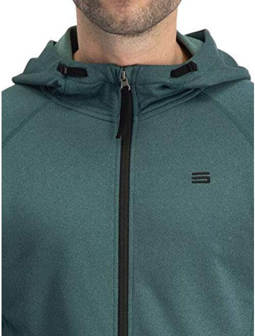 Three Sixty Six Mens Golf Hoodie Full Zip Jacket - Dry Fit Moisture-Wicking Fabric, Side Pocket Zippers & Adjustable Hoodie