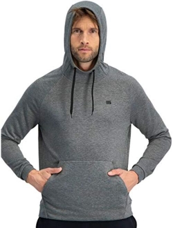 Dry Fit Mens Hoodies Pullover - Workout Sweatshirts for Men w/Adjustable Hoodie