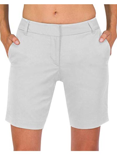 Three Sixty Six Womens Bermuda Golf Shorts 8 Inch Inseam - Quick Dry Active Shorts with Pockets, Athletic and Breathable