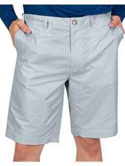 Seersucker Golf Short for Men - Quick Dry Casual Walk Shorts - 10 Inch Inseam