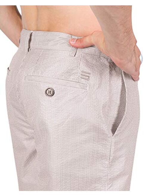 Three Sixty Six Seersucker Golf Short for Men - Quick Dry Casual Walk Shorts - 10 Inch Inseam