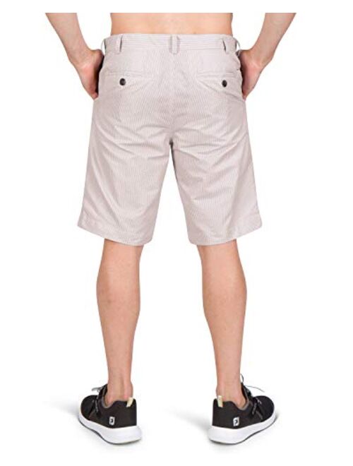 Three Sixty Six Seersucker Golf Short for Men - Quick Dry Casual Walk Shorts - 10 Inch Inseam