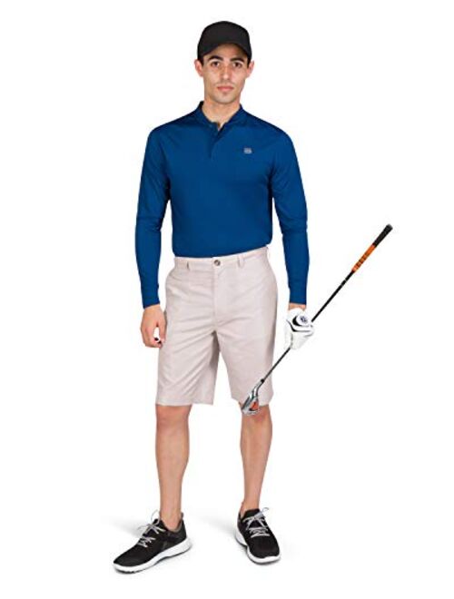 Three Sixty Six Seersucker Golf Short for Men - Quick Dry Casual Walk Shorts - 10 Inch Inseam