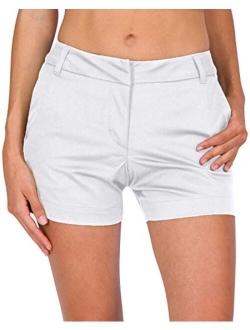 Womens Golf Shorts 4 Inch Inseam - Quick Dry Active Shorts with Pockets, Athletic and Breathable