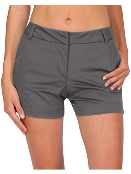 Three Sixty Six Womens Golf Shorts 4 Inch Inseam - Quick Dry Active Shorts with Pockets, Athletic and Breathable