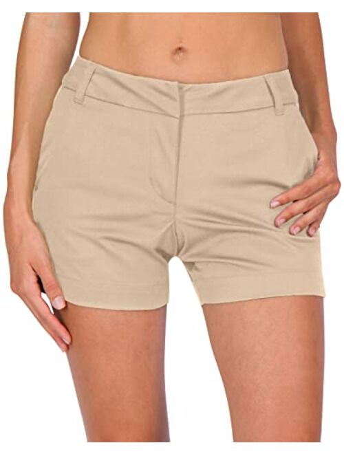 Three Sixty Six Womens Golf Shorts 4 Inch Inseam - Quick Dry Active Shorts with Pockets, Athletic and Breathable